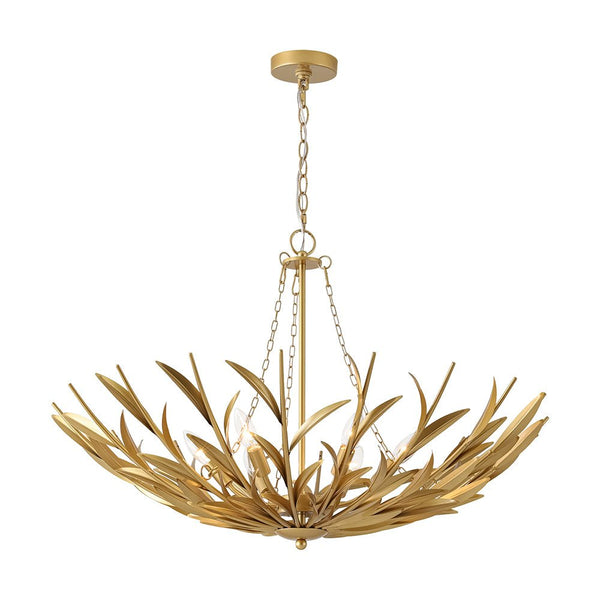 Art Deco 6 - Light Branch - Style Flower Basket Iron Chandelier - Yiilighting