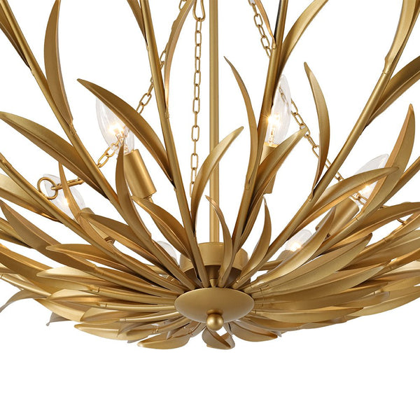 Art Deco 6 - Light Branch - Style Flower Basket Iron Chandelier - Yiilighting