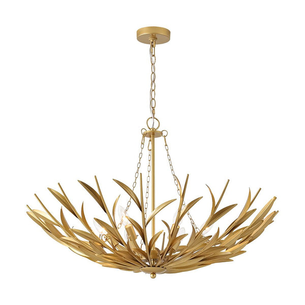 Art Deco 6 - Light Branch - Style Flower Basket Iron Chandelier - Yiilighting