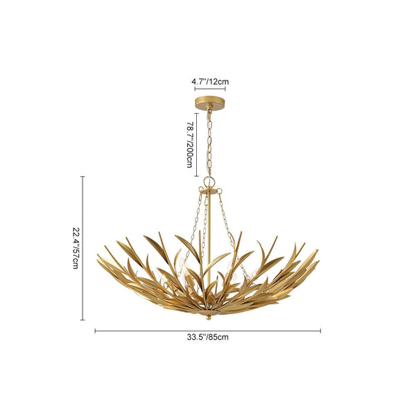 Art Deco 6 - Light Branch - Style Flower Basket Iron Chandelier - Yiilighting