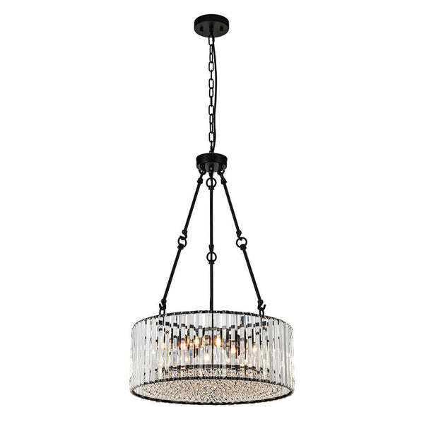 Bauhaus 5 - Light Drum Crystal Chandelier with Adjustable Chains/Rods - Yiilighting