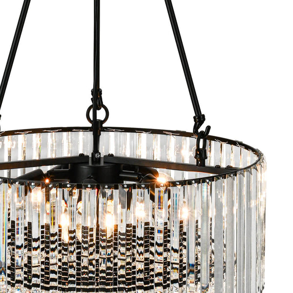 Bauhaus 5 - Light Drum Crystal Chandelier with Adjustable Chains/Rods - Yiilighting