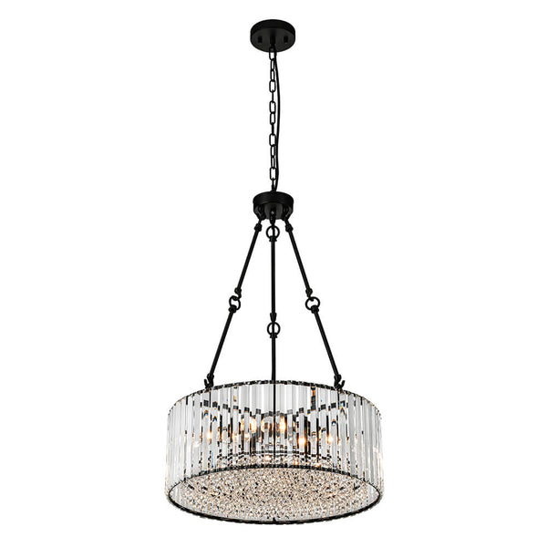 Bauhaus 5 - Light Drum Crystal Chandelier with Adjustable Chains/Rods - Yiilighting