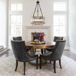 Bauhaus 5 - Light Drum Crystal Chandelier with Adjustable Chains/Rods - Yiilighting