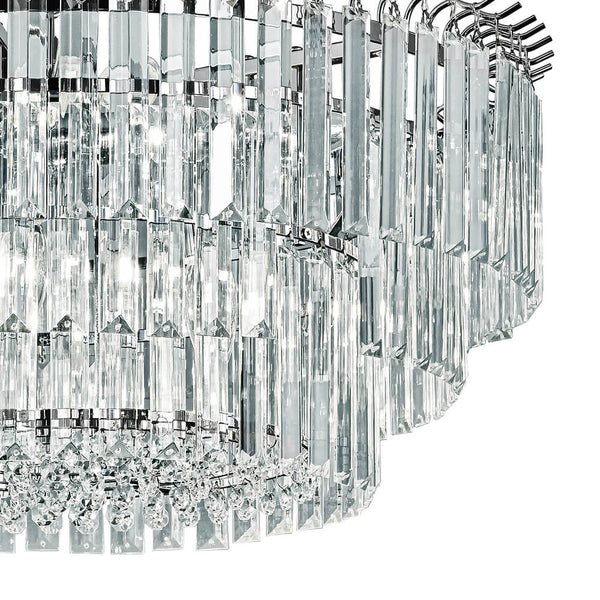 Bauhaus 9 - Light Round Drum Tiered Crystal Chandelier - Yiilighting