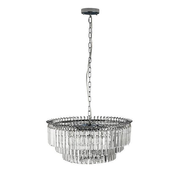 Bauhaus 9 - Light Round Drum Tiered Crystal Chandelier - Yiilighting