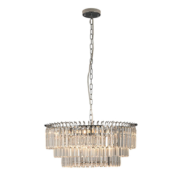 Bauhaus 9 - Light Round Drum Tiered Crystal Chandelier - Yiilighting