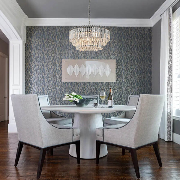 Bauhaus 9 - Light Round Drum Tiered Crystal Chandelier - Yiilighting