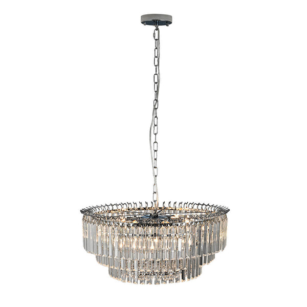 Bauhaus 9 - Light Round Drum Tiered Crystal Chandelier - Yiilighting