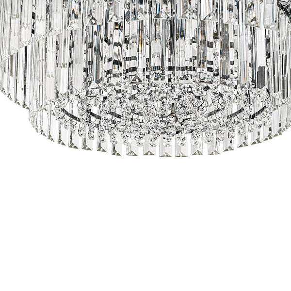 Bauhaus 9 - Light Round Drum Tiered Crystal Chandelier - Yiilighting
