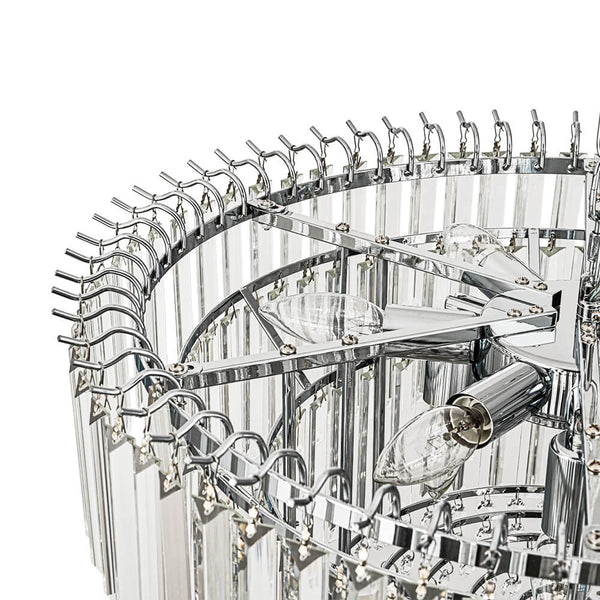 Bauhaus 9 - Light Round Drum Tiered Crystal Chandelier - Yiilighting