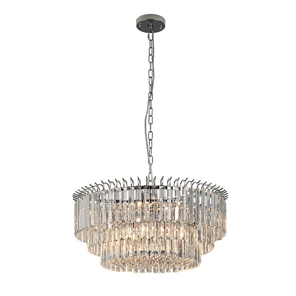 Bauhaus 9 - Light Round Drum Tiered Crystal Chandelier - Yiilighting