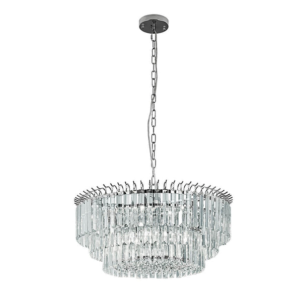 Bauhaus 9 - Light Round Drum Tiered Crystal Chandelier - Yiilighting