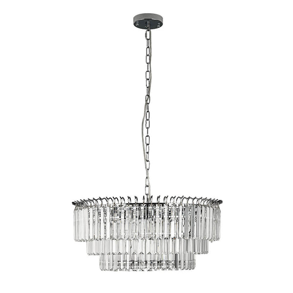 Bauhaus 9 - Light Round Drum Tiered Crystal Chandelier - Yiilighting
