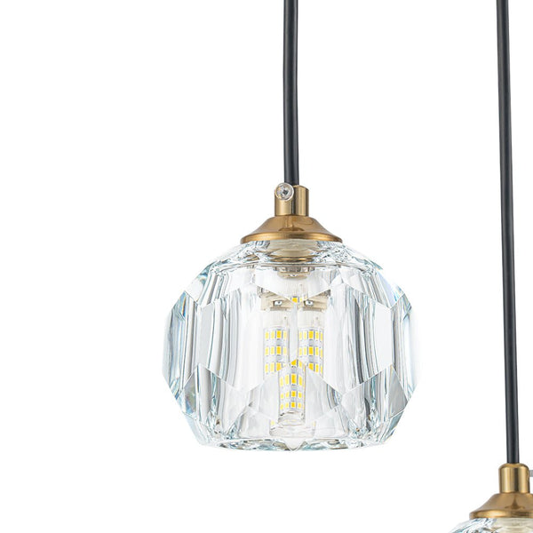 Bauhaus Glam 12 - Light Staircase Cluster Crystal Multi - Drop Tassel Pendant Light - Yiilighting