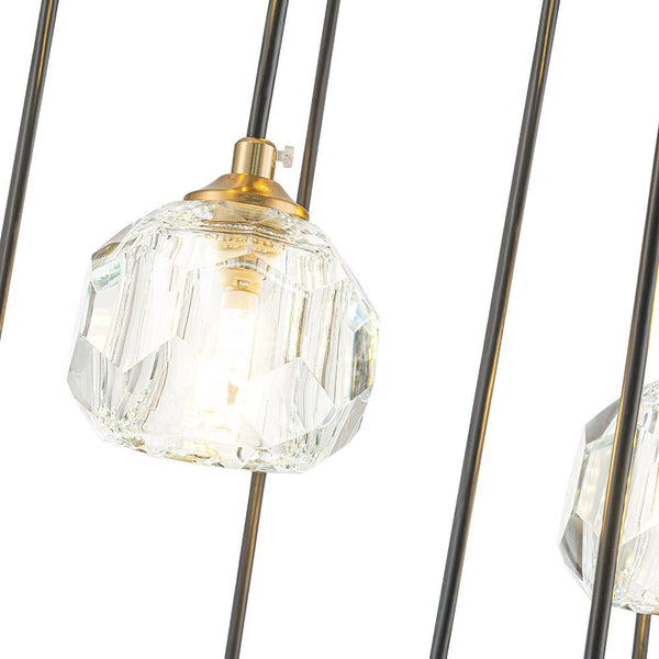 Bauhaus Glam 12 - Light Staircase Cluster Crystal Multi - Drop Tassel Pendant Light - Yiilighting