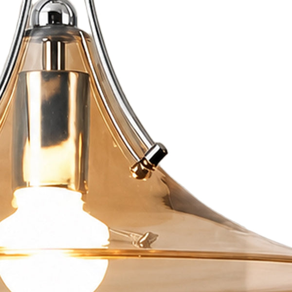 Bauhaus Minimalist Conical Flower Glass Chrome Simple Pendant - Yiilighting