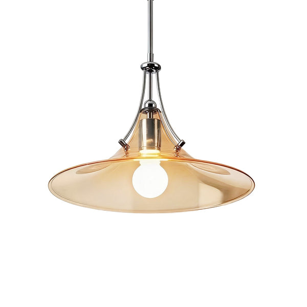 Bauhaus Minimalist Conical Flower Glass Chrome Simple Pendant - Yiilighting