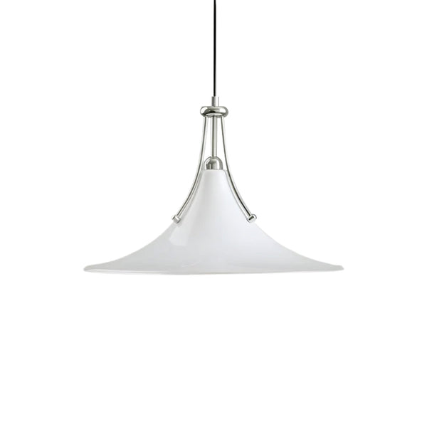 Bauhaus Minimalist Conical Flower Glass Chrome Simple Pendant - Yiilighting