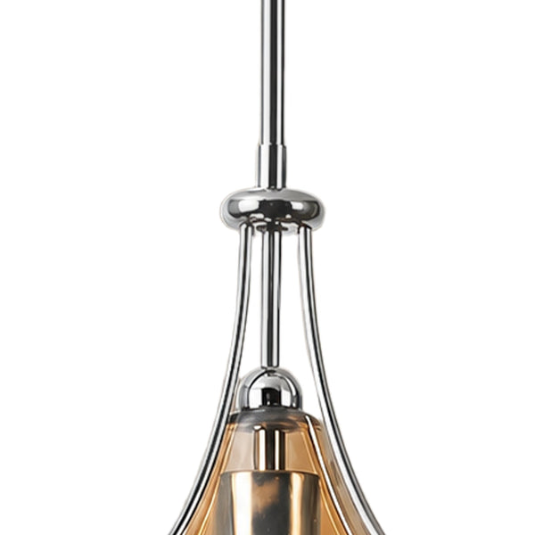 Bauhaus Minimalist Conical Flower Glass Chrome Simple Pendant - Yiilighting