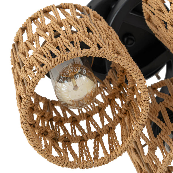 Boho 3 - Light Hand - Woven Rope Cage Semi - Flush Mount - Yiilighting