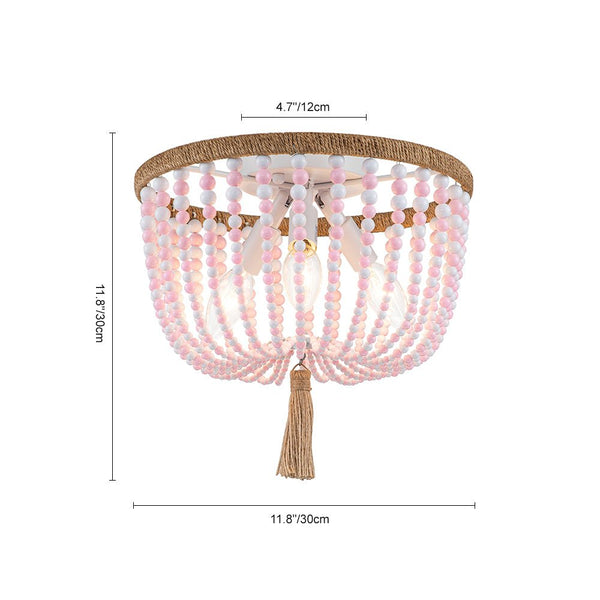 Coastal Colorful Beaded Flush Mount Ceiling Light - Yiilighting