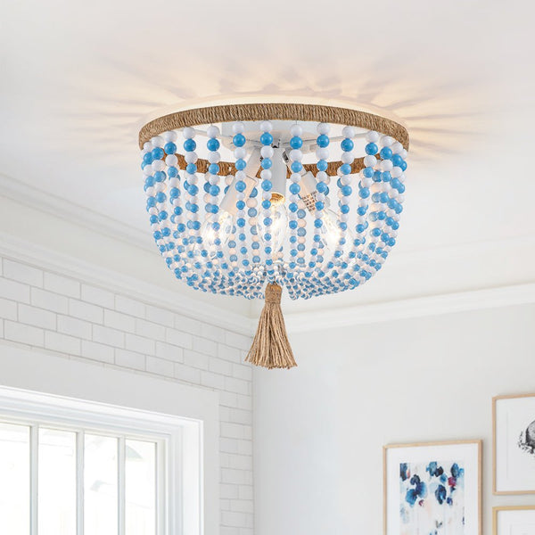 Coastal Colorful Beaded Flush Mount Ceiling Light - Yiilighting