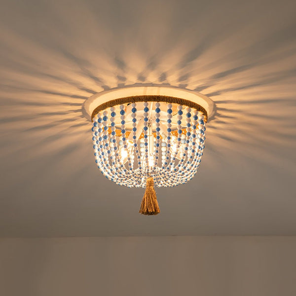 Coastal Colorful Beaded Flush Mount Ceiling Light - Yiilighting