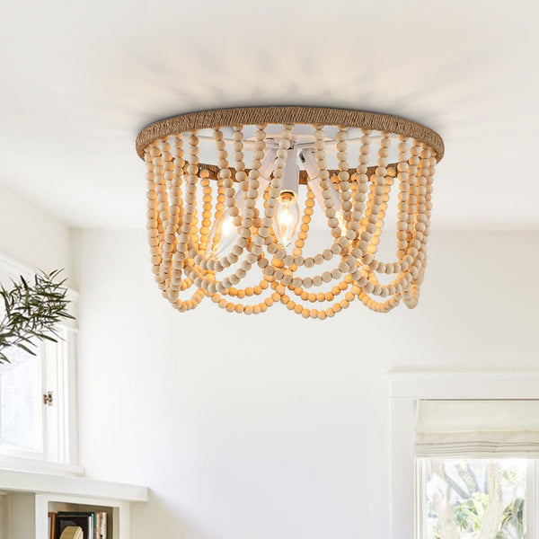 Coastal Modern Beaded Flush Mount Ceiling Light - Yiilighting