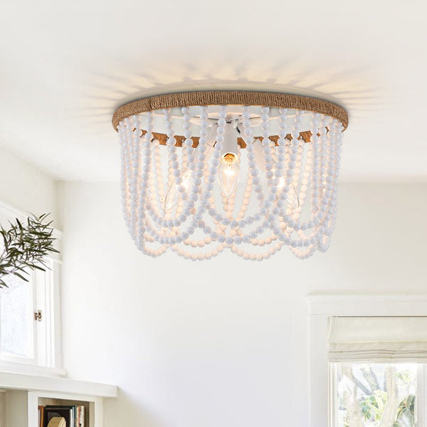 Coastal Modern Beaded Flush Mount Ceiling Light - Yiilighting