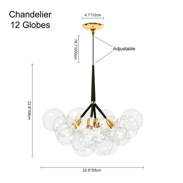 Contemporary Cluster Clear Glass Cloud Bubble Chandelier - Yiilighting