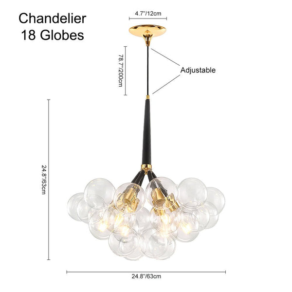 Contemporary Cluster Clear Glass Cloud Bubble Chandelier - Yiilighting