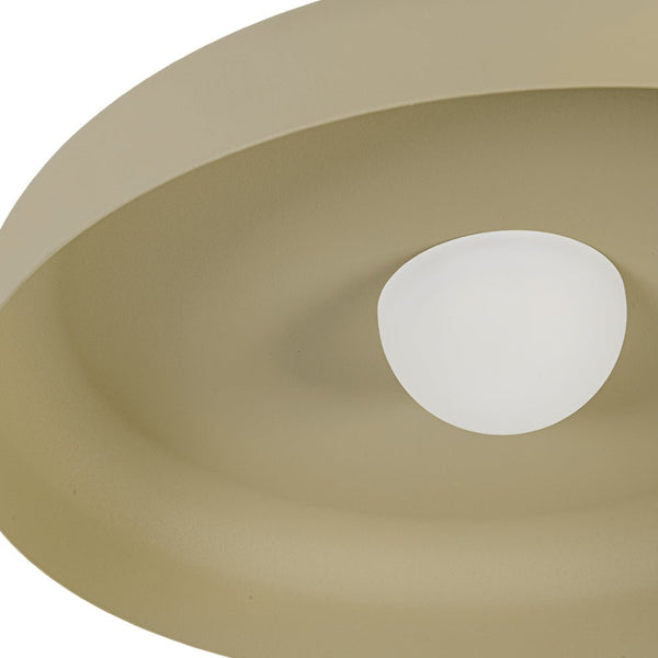 Cream Style Minimalist Khaki Matte Shallow Pan Semi Flush Mount - Yiilighting