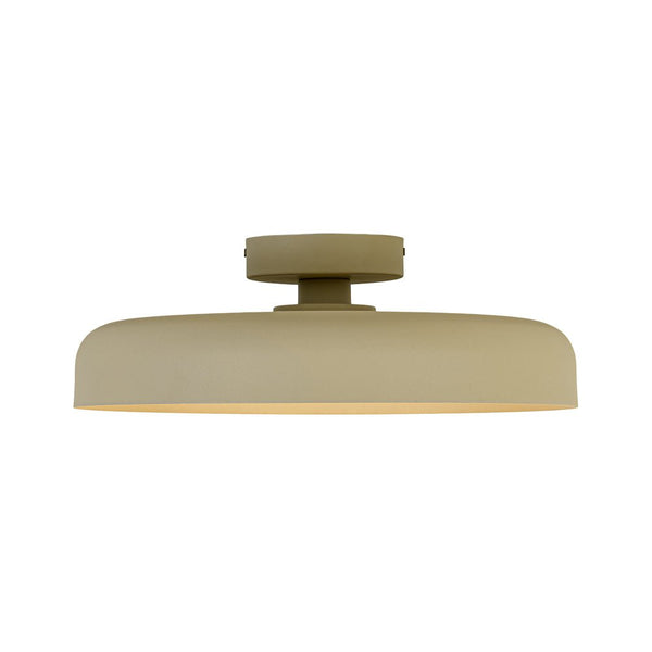 Cream Style Minimalist Khaki Matte Shallow Pan Semi Flush Mount - Yiilighting