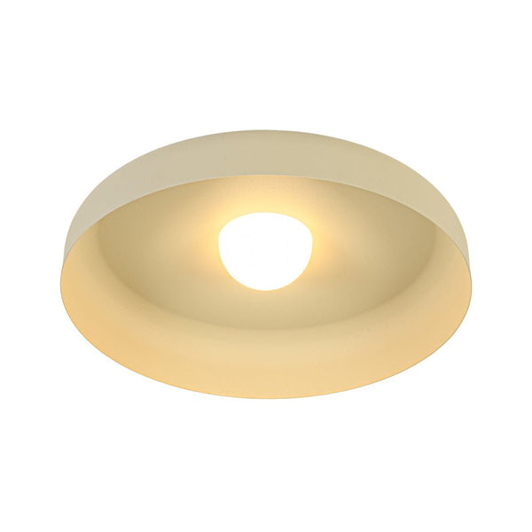 Cream Style Minimalist Khaki Matte Shallow Pan Semi Flush Mount - Yiilighting
