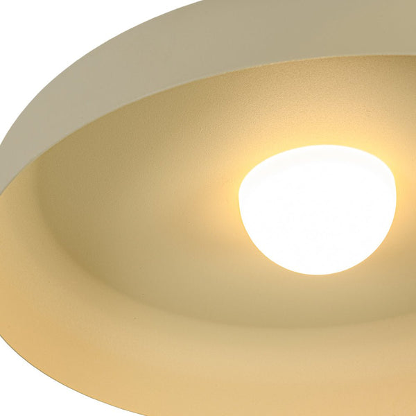 Cream Style Minimalist Khaki Matte Shallow Pan Semi Flush Mount - Yiilighting