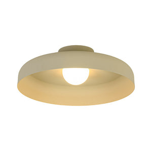 Cream Style Minimalist Khaki Matte Shallow Pan Semi Flush Mount - Yiilighting