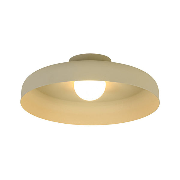 Cream Style Minimalist Khaki Matte Shallow Pan Semi Flush Mount - Yiilighting