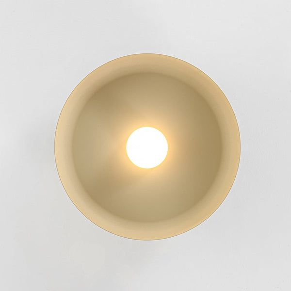 Cream Style Minimalist Khaki Matte Shallow Pan Semi Flush Mount - Yiilighting