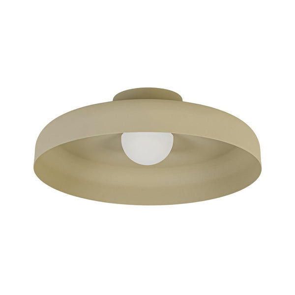 Cream Style Minimalist Khaki Matte Shallow Pan Semi Flush Mount - Yiilighting