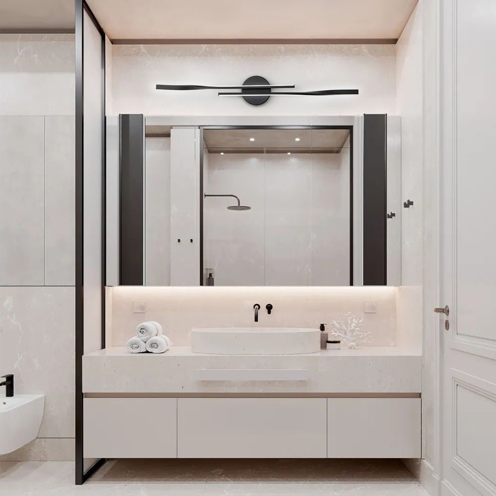 dimmbare led-lichtleiste mit wirbelmuster für badezimmer