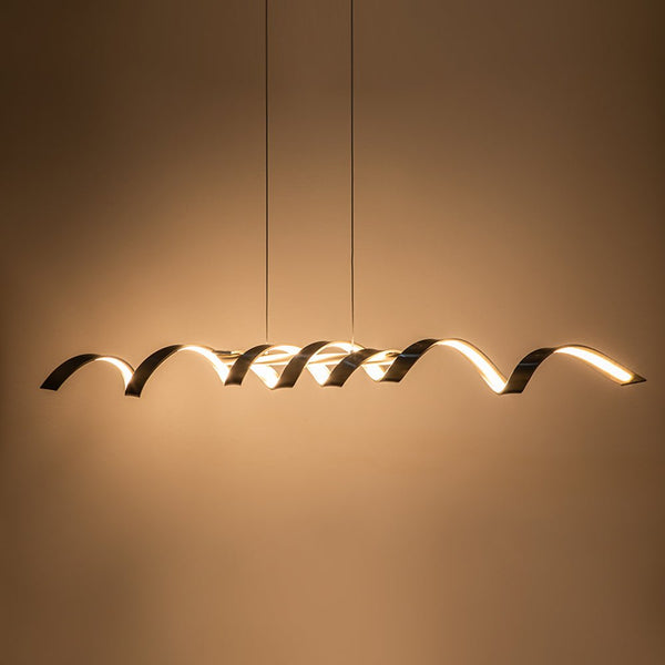 Dimmable LED Modern Twisted Linear Chandelier - Yiilighting