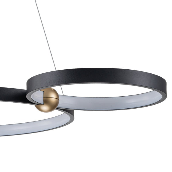 Dimmable LED Ring Circles Linear Chandelier - Yiilighting