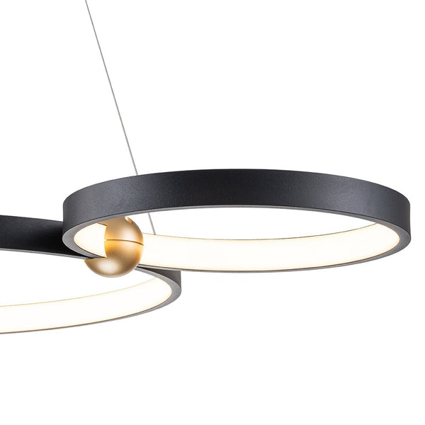 Dimmable LED Ring Circles Linear Chandelier - Yiilighting