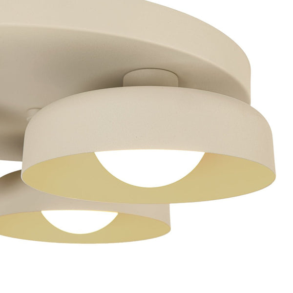Dimmable Warm Light Khaki Matte 3 - Light Bowl LED Flush Mount - Yiilighting