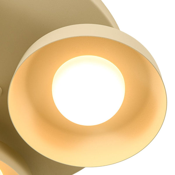Dimmable Warm Light Khaki Matte 3 - Light Bowl LED Flush Mount - Yiilighting
