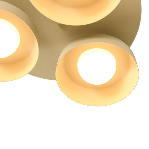 Dimmable Warm Light Khaki Matte 3 - Light Bowl LED Flush Mount - Yiilighting