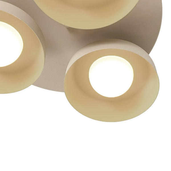 Dimmable Warm Light Khaki Matte 3 - Light Bowl LED Flush Mount - Yiilighting