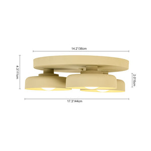 Dimmable Warm Light Khaki Matte 3 - Light Bowl LED Flush Mount - Yiilighting