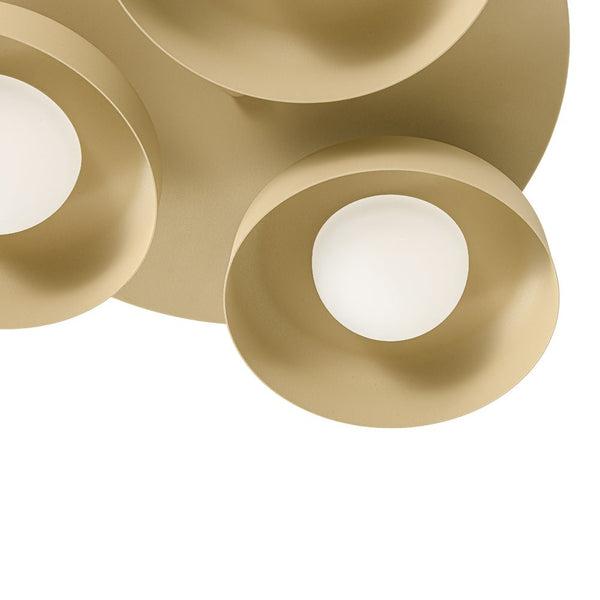 Dimmable Warm Light Khaki Matte 3 - Light Bowl LED Flush Mount - Yiilighting